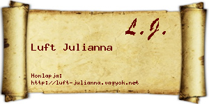 Luft Julianna névjegykártya